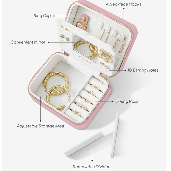Pink Pavoi Jewelry Travel Case - Picture 4 of 6